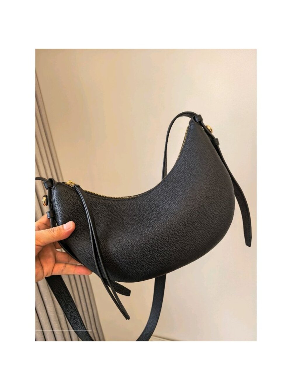 Tory Burch Romy Half Moon Shoulder Bag Black OS - Picture 11 of 14